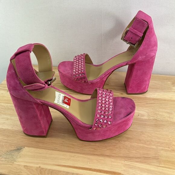 Michael Kors Tara Gem Platform Sandels- Pink- Size 9.5 M- NWOB - Picture 7 of 10